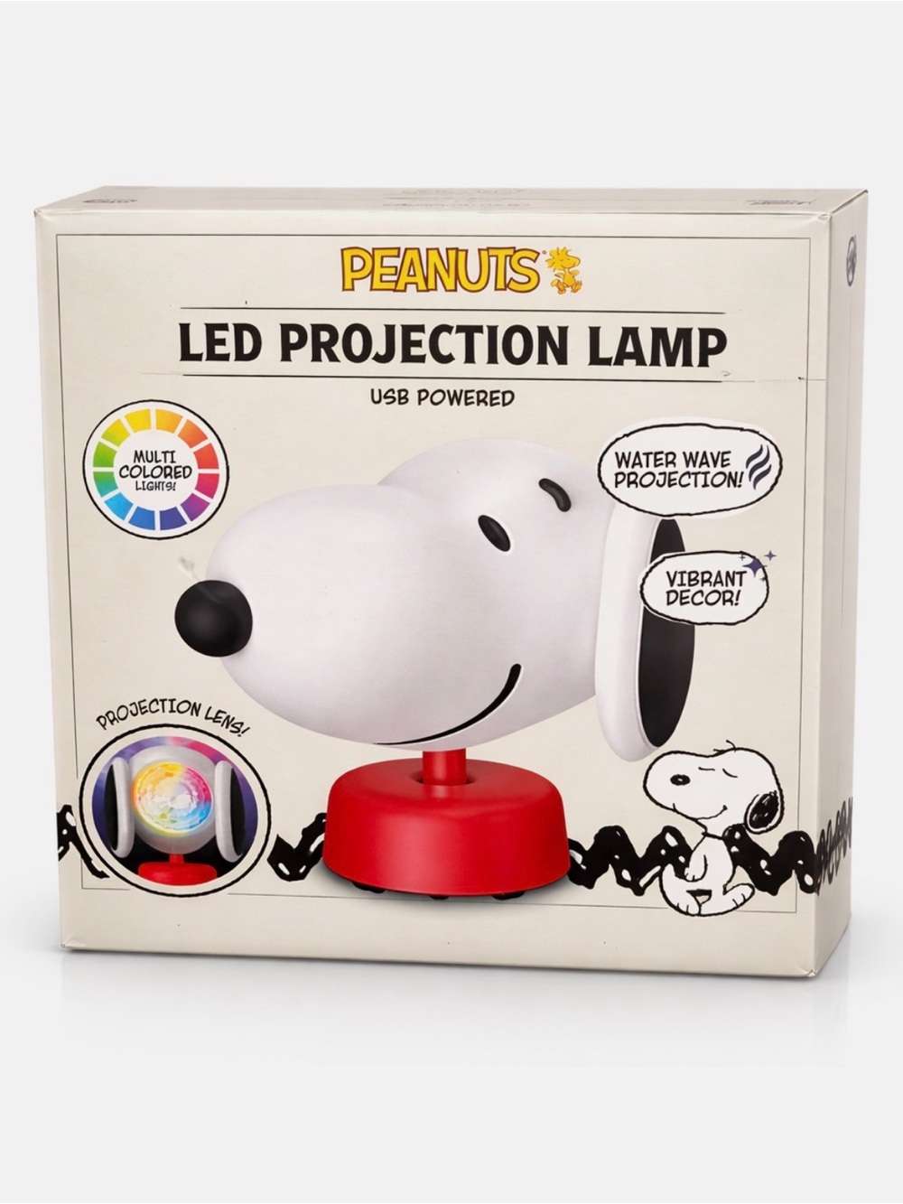 Peanuts Snoopy Led Projection Lamp USB Powdered Brand New In Box